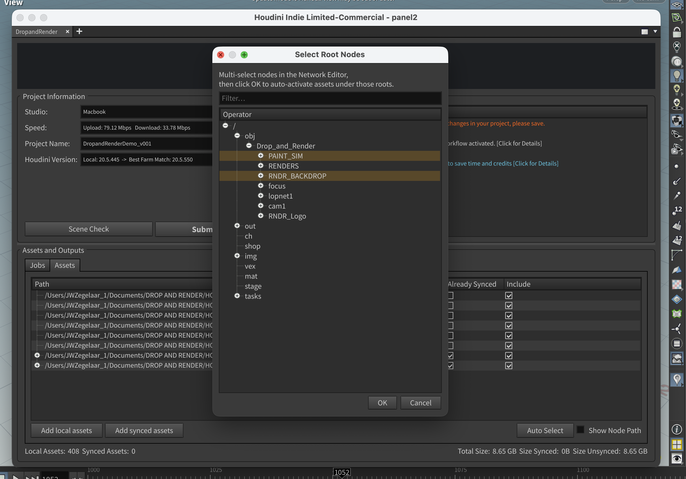 Houdini Auto select dialogue